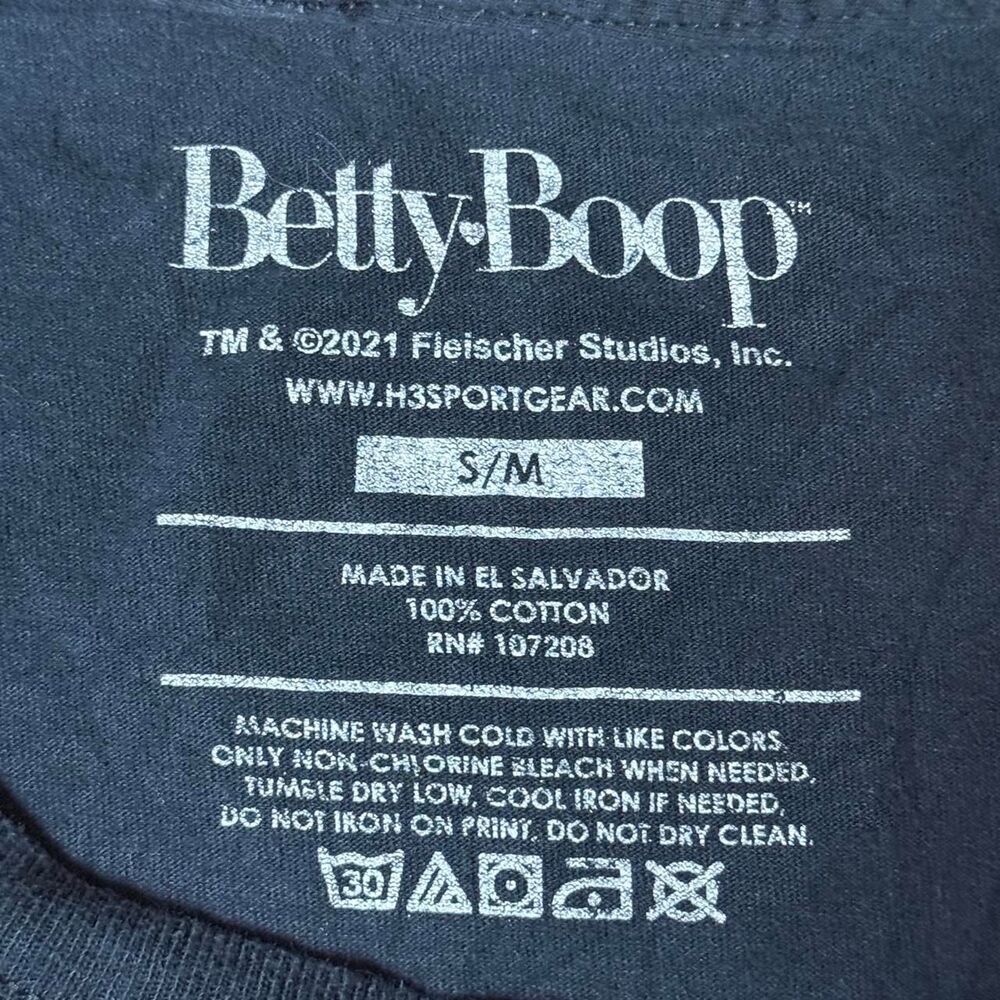 Betty Boop Shirt Women's S/M Black Fleischer Studios Brickwall Design tshirt - Picture 4 of 4